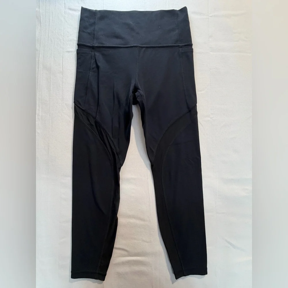 Athleta Black Salutation Mesh High Rise Legging Sz S Gorpcore, Minimalist - Picture 2 of 7